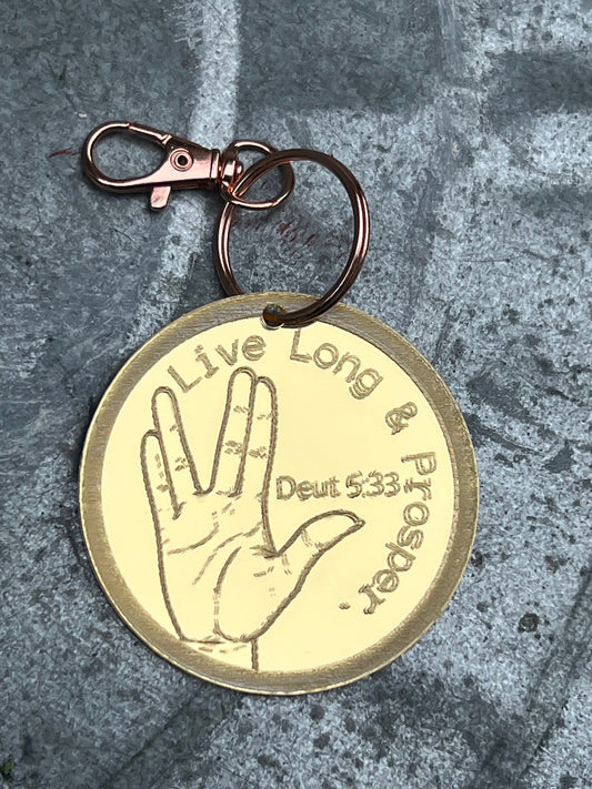 Live Long and Prosper keychain - Deut. 5:33