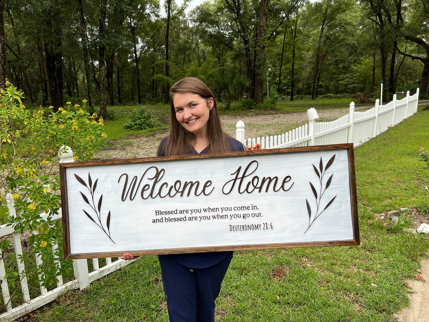 Welcome Home Bible Verse Sign