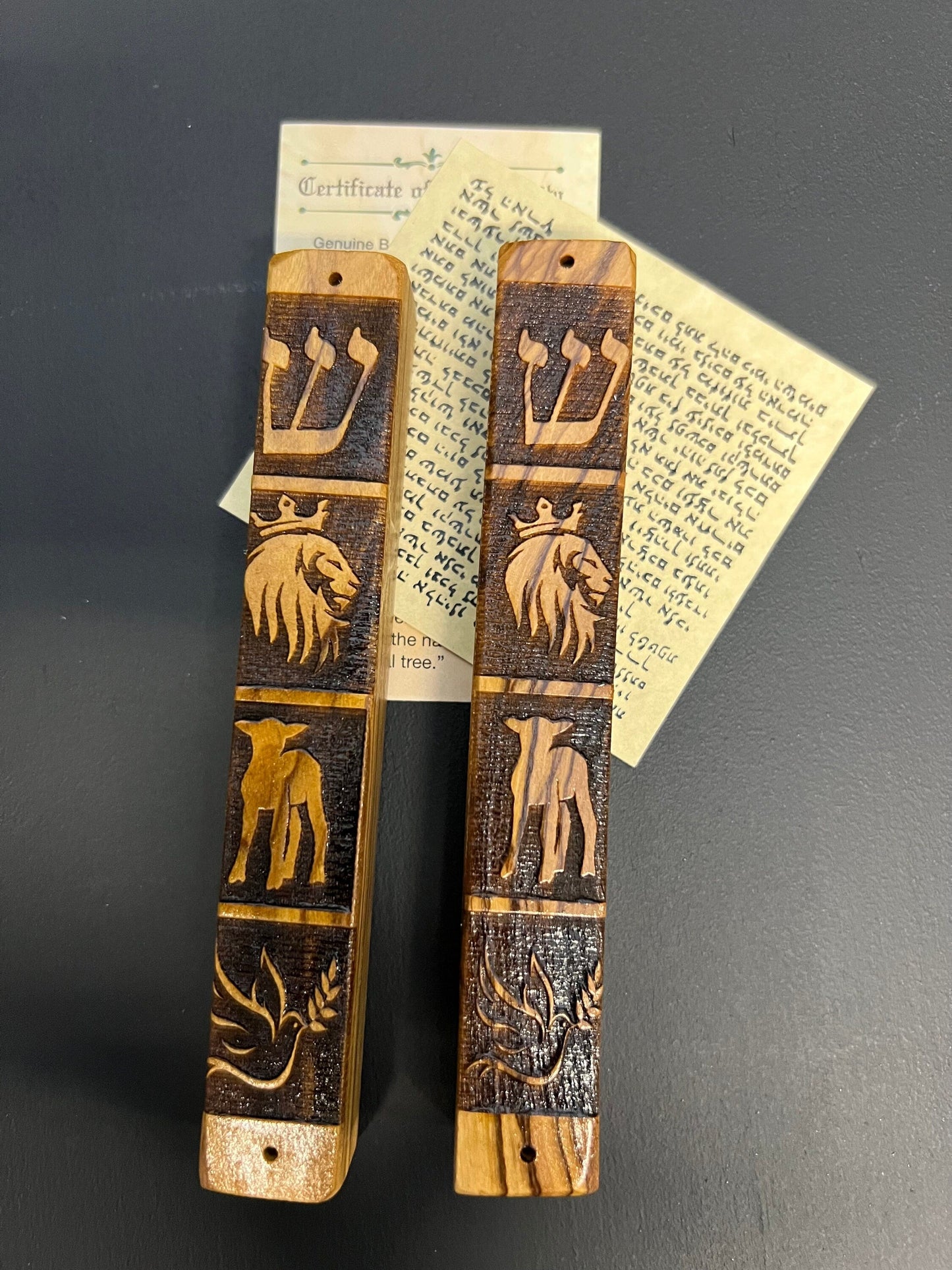 Olive Wood Mezuzah Case