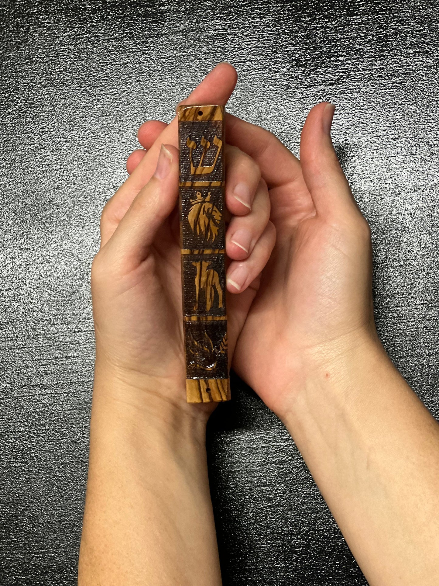 Olive Wood Mezuzah Case