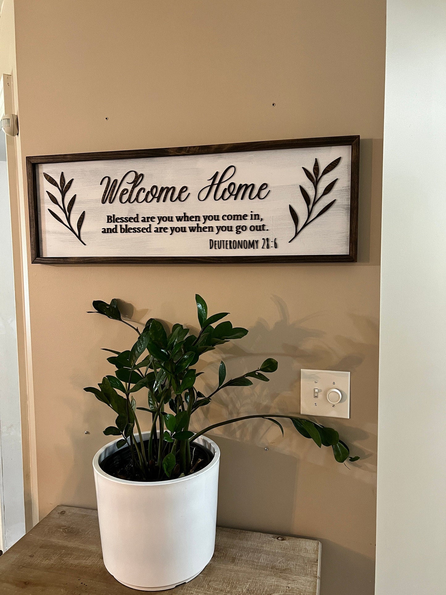 Welcome Home Bible Verse Sign